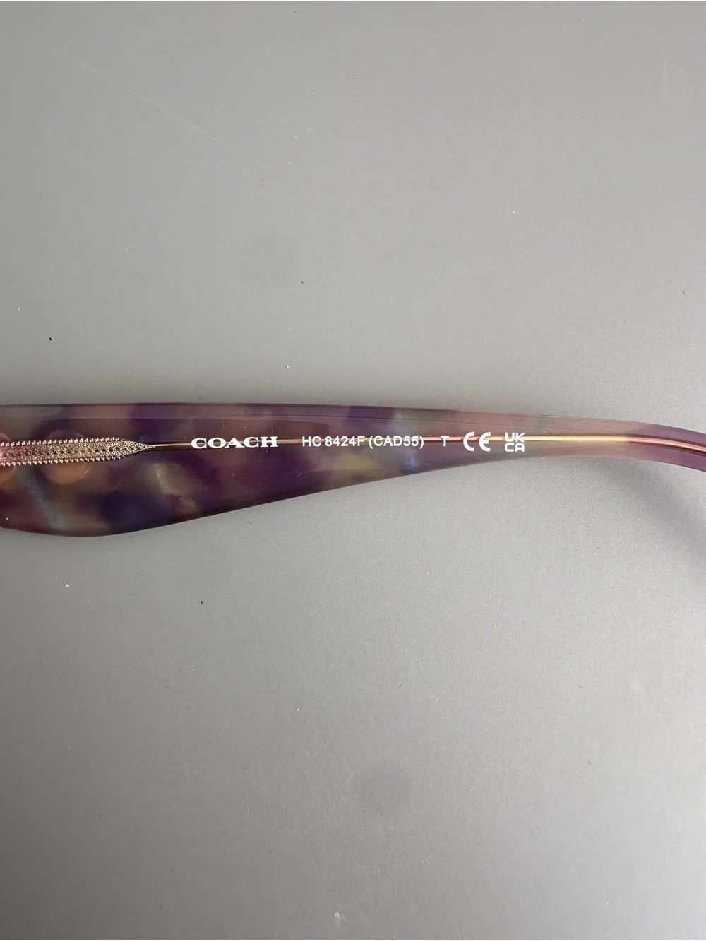 NEW Coach HC8424F Pearlized Purple Watercolor Oversized Sunglasses